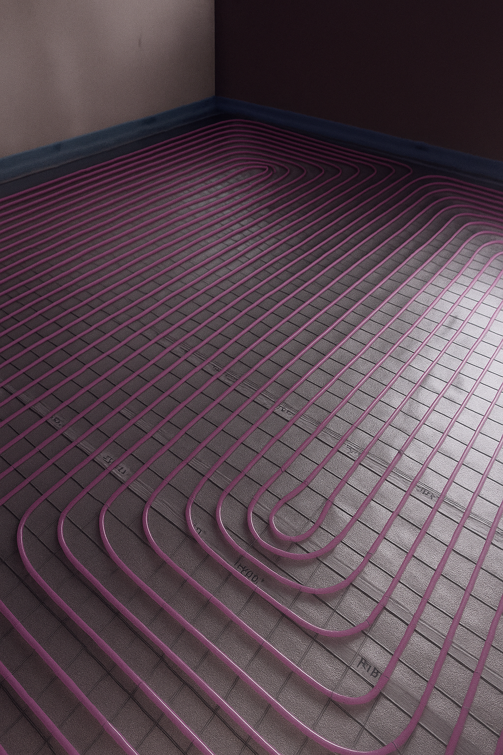 Vloeropbouw Nettensysteem met alufoam vloerverwarming